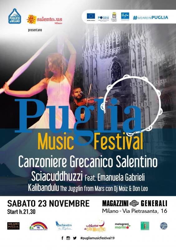 , PUGLIA MUSIC FESTIVAL, una festa dedicata alla Puglia all’insegna della buona musica e della convivialità