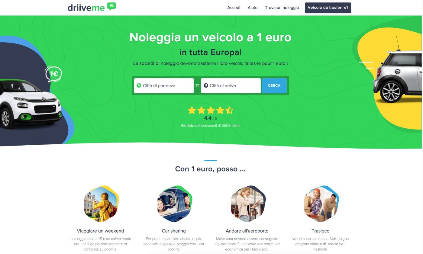 #DriiveMe amplia la propria flotta di auto a noleggio a 1€