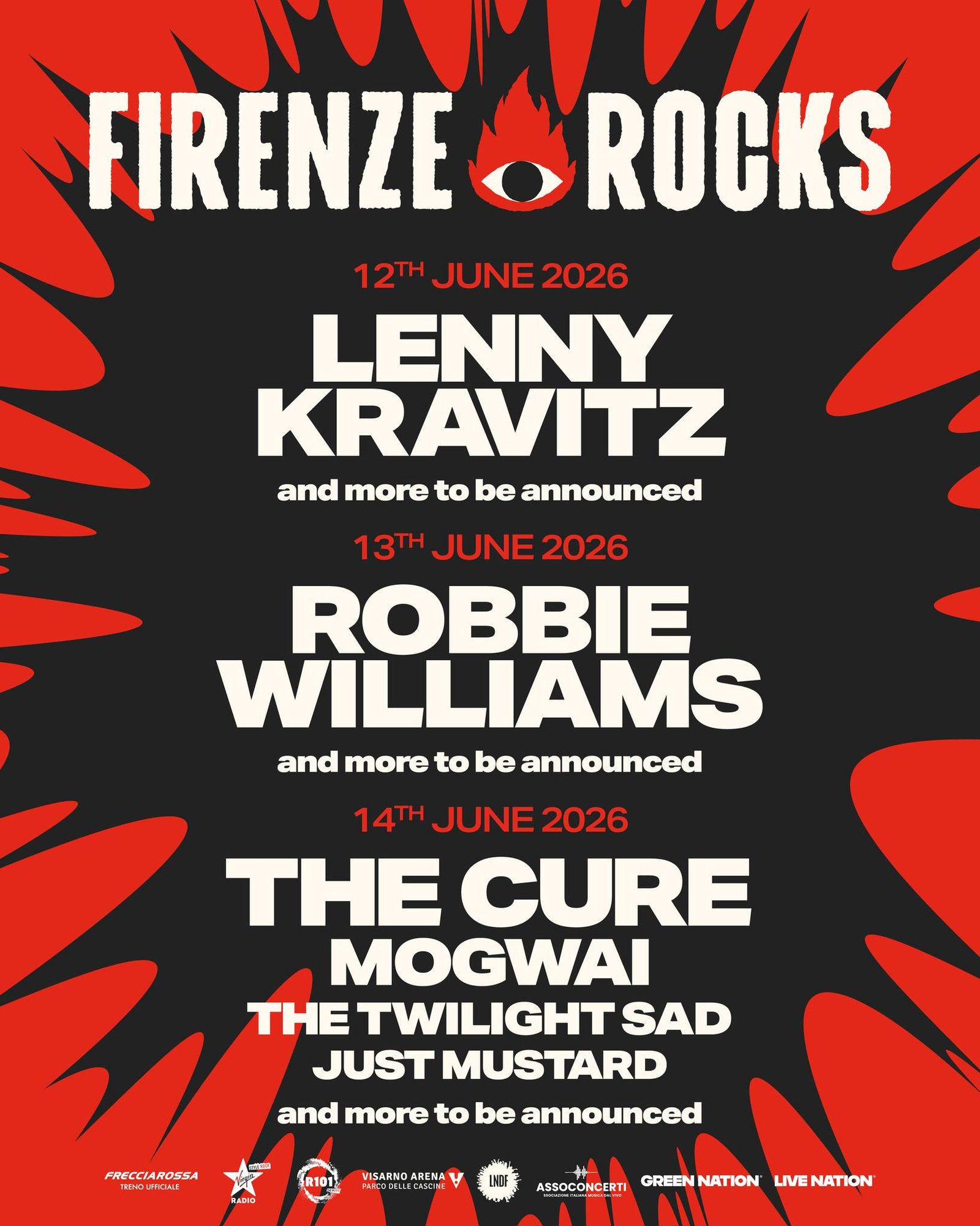 Firenze Rocks 2026: tre leggende del rock per un’estate indimenticabile