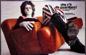 Gianni Sassi. Gioia e Rivoluzione. ADI Design Museum, Milano 22 febbraio – 22 marzo Franco Battiato nella pubblicità dei divani Busnelli, 1972