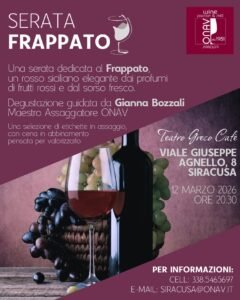 ONAV Siracusa, Il fascino elegante del Frappato: ONAV Siracusa presenta una serata tra storie e sfumature
