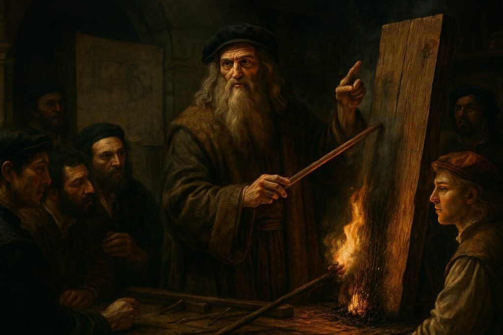 carbonizzazione superficiale legno Leonardo da Vinci, Leonardo da Vinci e la tecnica del legno bruciato che anticipa la bioarchitettura moderna