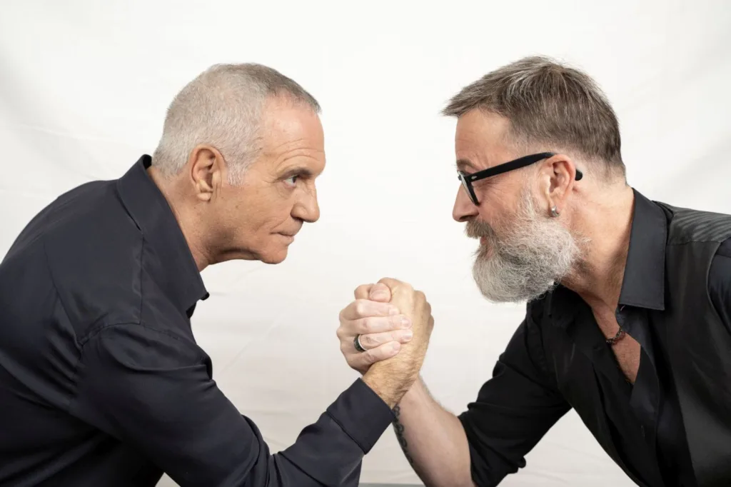 , #Panariello vs Masini, lo strano incontro: Giorgio Panariello e Marco Masini