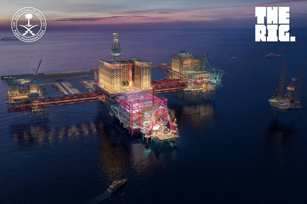 il progetto dell'hotel sulla piattaforma petrolifera, In Arabia Saudita una piattaforma petrolifera diventa un complesso turistico