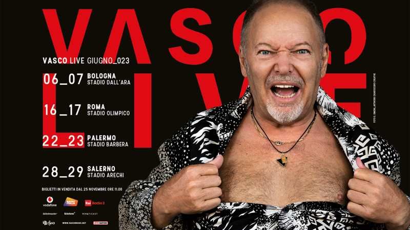 Vasco concerto 2023, #Vasco Live 2023: a giugno doppie date negli stadi!