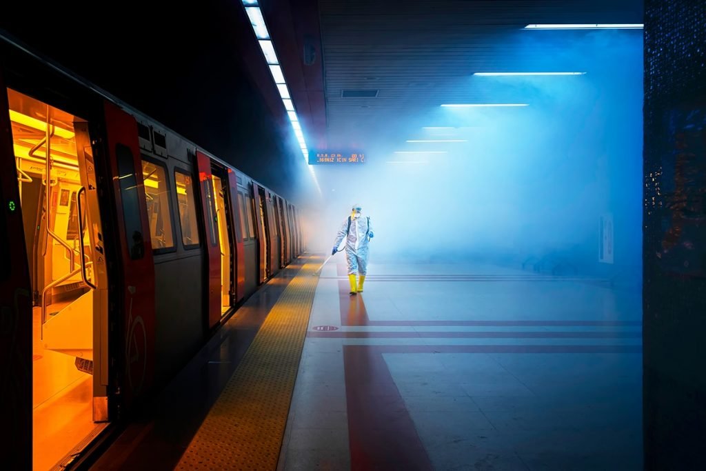“Disinfection” by F.Dilek Uyar, Open Category Winner for Street Photography. (F.Dilek Uyar, Turkey, Category Winner, Open, Street Photography, 2021 Sony World Photography Awards)