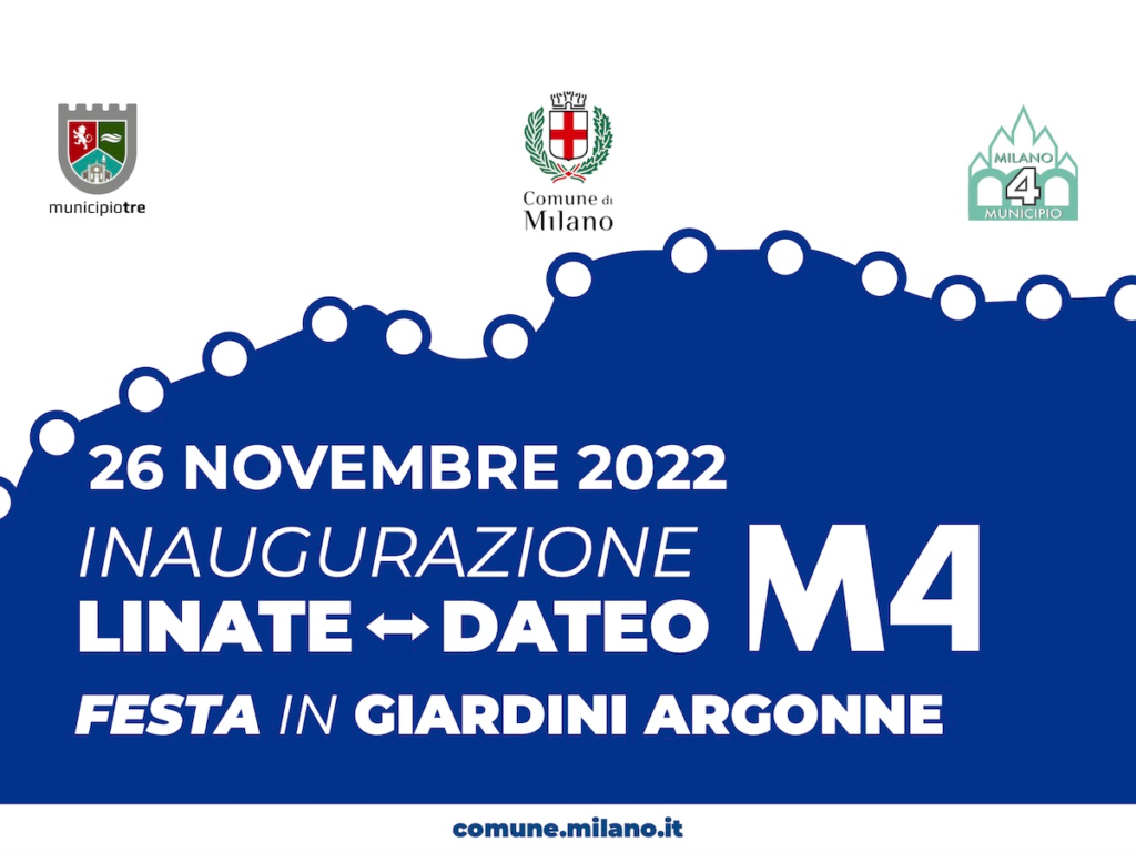 Apertura M4 Milano, #Un fine settimana di festa per la linea blu con l&#8217;apertura della prima tratta della M4