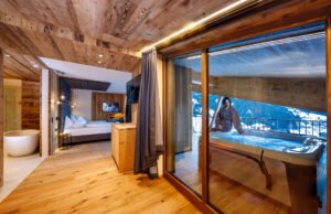 Benessere privé con vista panoramica nella Argintum Suite dell’hotel Gassenhof hotel Gassenhof