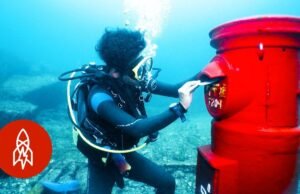 A dieci metri sotto il mare c’è una cassetta postale che funziona davvero