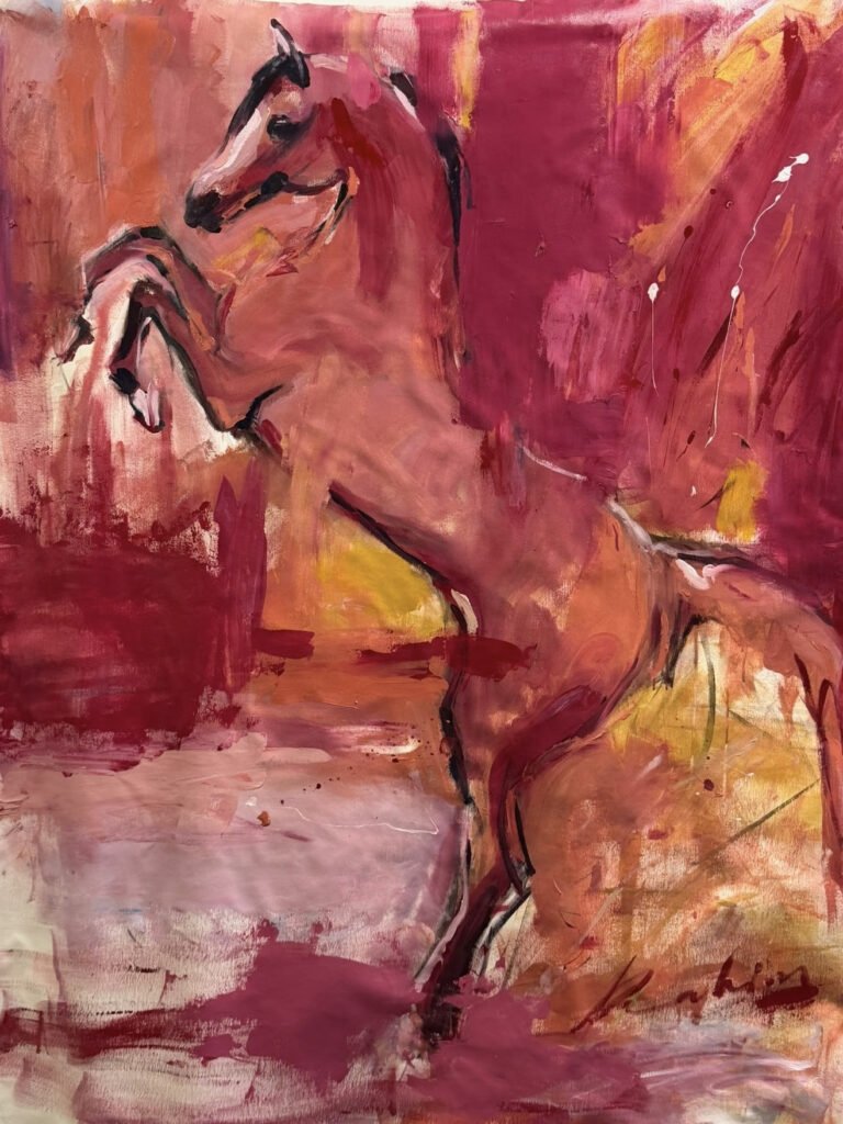 Rahim El, &ldquo;I&rdquo;, 2026, acrilico e olio su tela, 140 x 120 cm