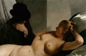 “Casorati” a Palazzo Reale, Milano dal 15 febbraio al 29 giugno 2025 Conversazione platonica, 1925, olio su tavola, 78,5 x 100 cm. Collezione privata, Roma. © Felice Casorati by SIAE