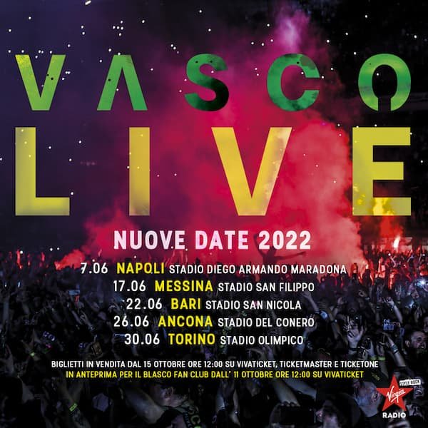 Vasco Rossi concerto 2022, #Vasco Live: martedì 24 maggio a Milano nel nuovo ippodromo snai la maura la seconda tappa